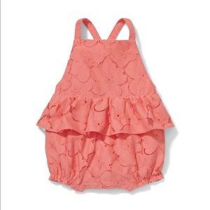 Janie and Jack coral cove baby lace peplum romper